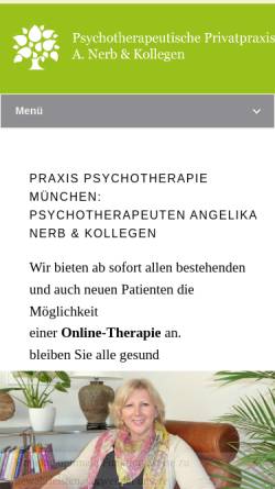 Vorschau der mobilen Webseite www.praxis-nerb.de, Praxis für Psychotherapie Angelika Nerb