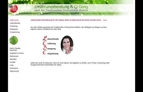 Vorschau von www.ernaehrung-und-qigong.de, Katrin Claudia Heinze