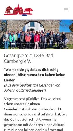 Vorschau der mobilen Webseite www.gv1846-badcamberg.de, Männergesangsverein 1846 Bad Camberg e.V