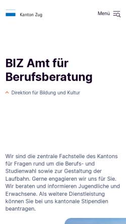 Vorschau der mobilen Webseite www.zg.ch, Lena - Lehrstellennachweis des Kanton Zug