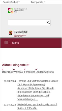 Vorschau der mobilen Webseite www.dlr-mosel.rlp.de, Informationen des DLR Mosel
