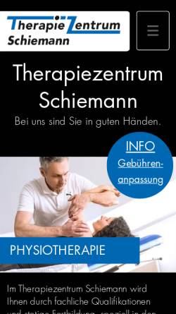 Vorschau der mobilen Webseite www.tz-schiemann.de, Therapie Zentrum Schiemann