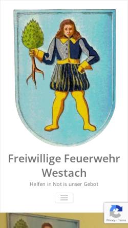 Vorschau der mobilen Webseite www.ff-westach.de, Freiwillige Feuerwehr Westach