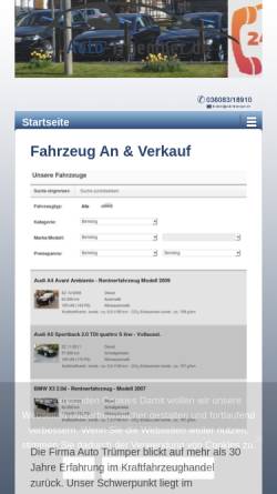 Vorschau der mobilen Webseite www.auto-truemper.de, Auto Truemper