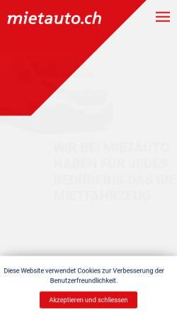 Vorschau der mobilen Webseite www.mietauto.ch, Mietauto AG, Winterthur