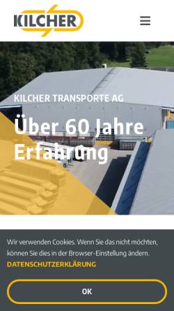Vorschau der mobilen Webseite www.kilchertrans.ch, Kilcher Transporte AG
