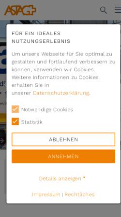 Vorschau der mobilen Webseite www.astag.ch, Astag Schweizerischer Nutzfahrzeugverband