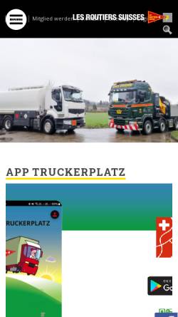 Vorschau der mobilen Webseite www.routiers.ch, Les Routiers Suisses - Verband der Schweizer Berufsfahrer