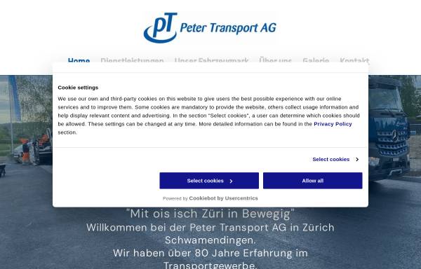 Vorschau von www.peter-transport.ch, Peter Transport AG