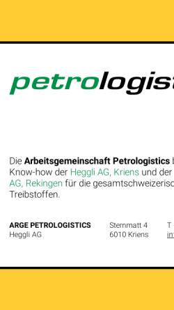Vorschau der mobilen Webseite www.petrologistics.ch, Petrologistics