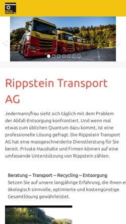 Vorschau der mobilen Webseite www.rippsteintransport.ch, Rippstein Transport AG