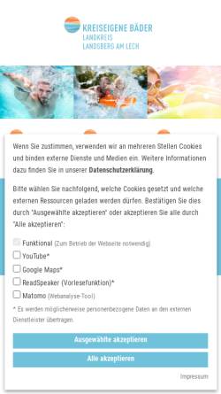 Vorschau der mobilen Webseite www.lechtalbad.de, Schwimmbäder im Landkreis Landsberg am Lech