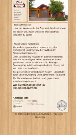 Vorschau der mobilen Webseite www.zimmerei-joachimludwig.de, Zimmerei Joachim Ludwig GmbH
