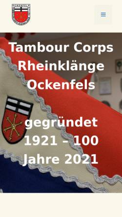 Vorschau der mobilen Webseite www.tambourcorps-ockenfels.de, Tambourcorps Rheinklänge Ockenfels e.V.