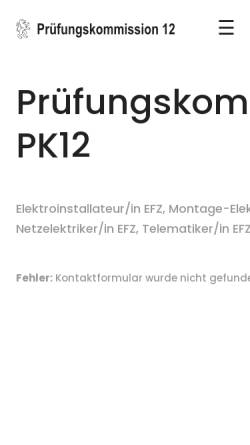 Vorschau der mobilen Webseite pk12.ch, Prüfungskommission 12 Elektroberufe