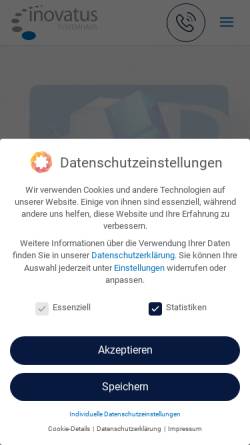 Vorschau der mobilen Webseite www.inovatus.de, Inovatus Systemhaus GmbH