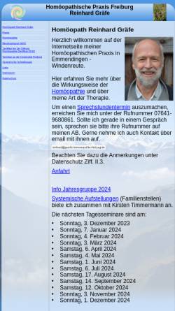 Vorschau der mobilen Webseite www.graefe-homoeopathie-freiburg.de, Reinhard Gräfe
