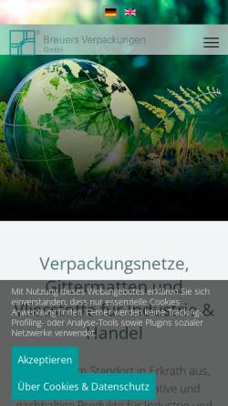 Vorschau der mobilen Webseite breuers-verpackungen.de, Breuers Verpackungen GmbH