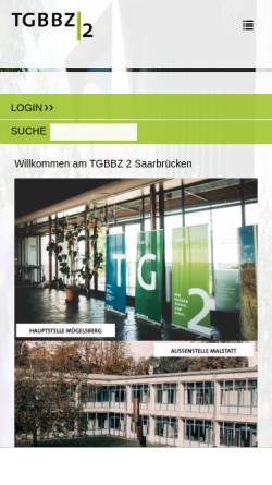 Vorschau der mobilen Webseite www.tgbbz2.de, Technisch-gewerbliches Berufsbildungszentrum II Saarbrücken