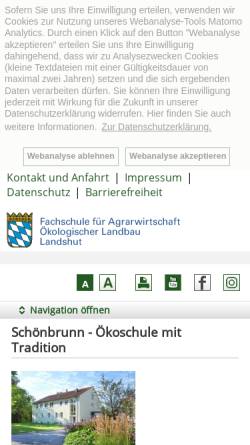 Vorschau der mobilen Webseite www.oekoschule-landshut.bayern.de, Staatliche Fachschule für Agrarwirtschaft, Fachrichtung ökologischer Landbau