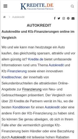 Vorschau der mobilen Webseite www.autokredit-service.de, Autokredit Service, Inh. Dirk Heinz Bäcker