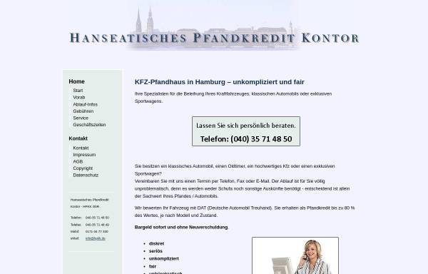 Vorschau von www.hanseatisches-pfandkredit-kontor.de, HPKK Hanseatisches Pfandkredit Kontor GbR
