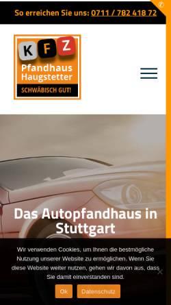 Vorschau der mobilen Webseite www.autopfand-jh.de, Jochen Augstetter