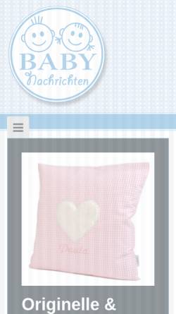 Vorschau der mobilen Webseite www.babynachrichten.de, Babynachrichten.de: Tipps für Babies und Kleinkinder