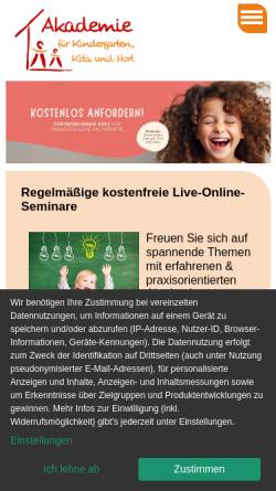 Vorschau der mobilen Webseite www.kindergartenexperte.de, Kindergarten-Experte