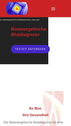 Vorschau der mobilen Webseite www.blutdiagnose.com, Institut für bioenergetische Blutdiagnose