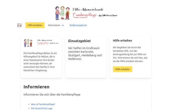 Vorschau von www.familienpflege-belzer.de, Familienpflege Belzer