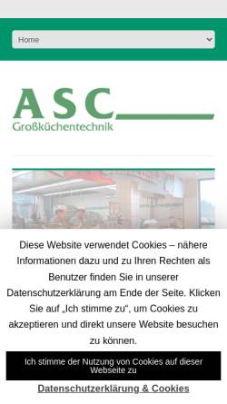 Vorschau der mobilen Webseite www.asc-dresden.de, ASC Großküchentechnik GmbH