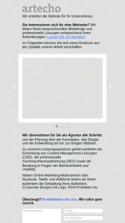 Vorschau der mobilen Webseite www.artecho.de, artecho - Konrad Polzer und Martin Möhwald GbR