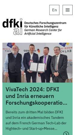 Vorschau der mobilen Webseite www.dfki.de, Deutsches Forschungszentrum für Künstliche Intelligenz (DFKI)