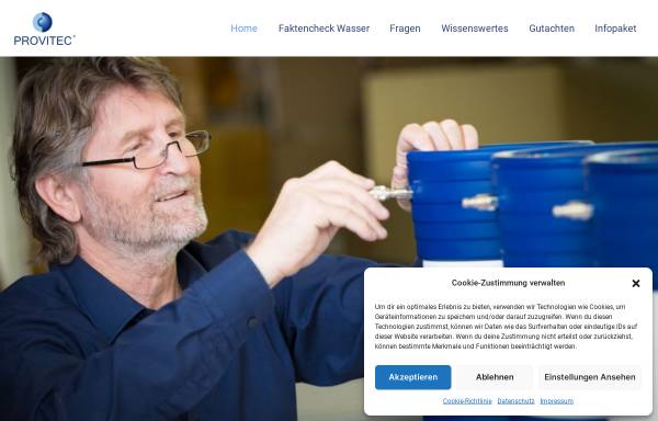 Vorschau von www.provitec.de, Provitec Trinkwasseraufbereitungstechnologie GmbH