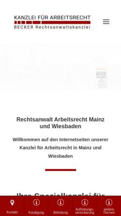 Vorschau der mobilen Webseite www.becker-leupolt.de, Becker - Leupolt, Fachanwälte für Arbeitsrecht