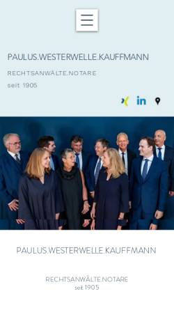 Vorschau der mobilen Webseite www.paulus-westerwelle.de, Paulus, Westerwelle - Rechtsanwälte und Notare
