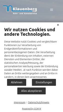 Vorschau der mobilen Webseite www.ist-dein-rohr-frei.de, Klauenberg GmbH Rohr- und Kanalservice