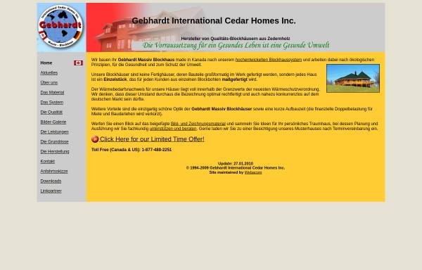 Vorschau von www.loghomegreen.com, Gebhardt International Cedar Homes Inc.