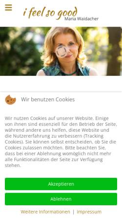 Vorschau der mobilen Webseite www.i-feel-so-good.de, Maria Waidacher, i feel so good