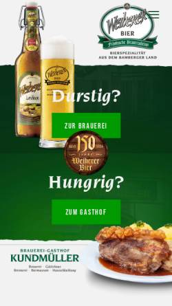 Vorschau der mobilen Webseite www.brauerei-kundmueller.de, Brauerei Kundmüller