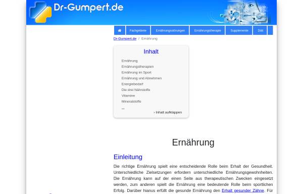 Vorschau von www.dr-gumpert.de, Dr. Gumpert: Ernährung