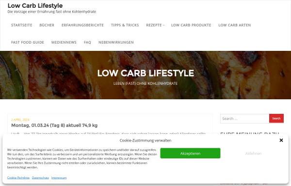 Vorschau von www.low-carb-lifestyle.de, Low Carb Ernährung