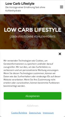 Vorschau der mobilen Webseite www.low-carb-lifestyle.de, Low Carb Ernährung