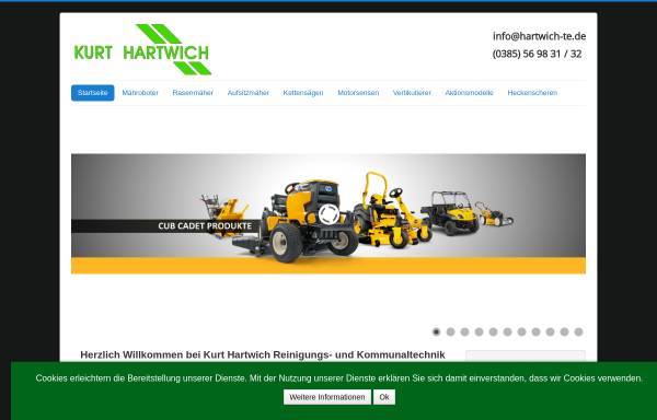 Vorschau von www.hartwich-te.de, Kurt Hartwich - Reinigungs- und Kommunaltechnik