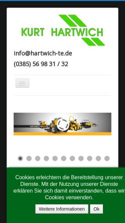 Vorschau der mobilen Webseite www.hartwich-te.de, Kurt Hartwich - Reinigungs- und Kommunaltechnik