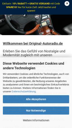 Vorschau der mobilen Webseite www.car-radio.de, Originale Fahrzeug Autoradios und Navigationssysteme