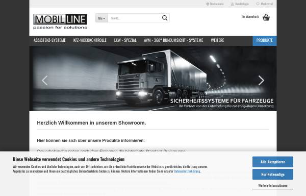 Vorschau von www.mobilline24.de, Mobilline24 - Technik für Caravan, LKW, Kastenwagen und PKW