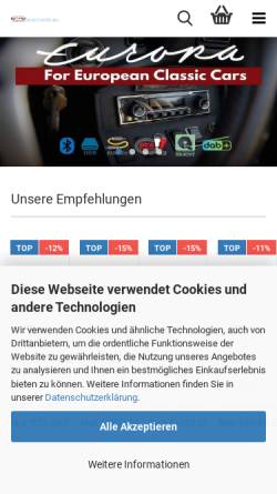 Vorschau der mobilen Webseite www.autoradio.eu, ACR Berlin - Car Hifi Onlineshop