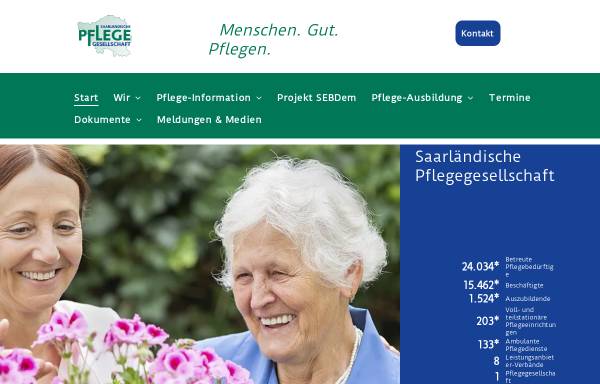 Vorschau von www.saarlaendische-pflegegesellschaft.de, SPG Saarländische Pflegegesellschaft e.V.